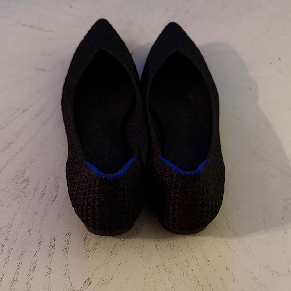 Rothy’s “The Point” Black Women's Ballet Flats honeycomb size 6 NWOT $119 - Picture 4 of 7